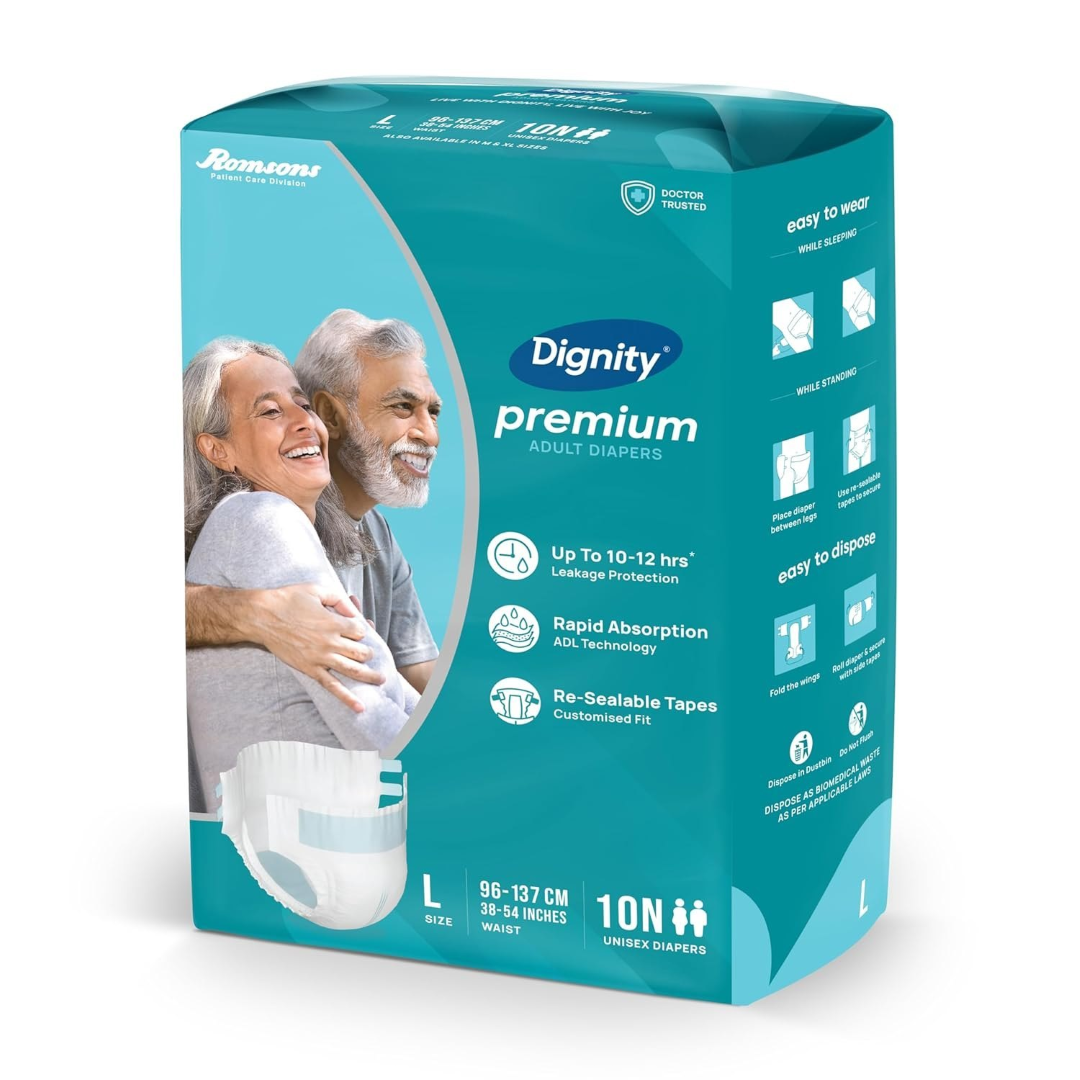 DIGNITY ADULT DIAPERS LARGE 10S